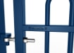 Close up of the EnviroRail® hinge and gate - Blue Finish