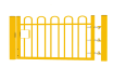 0.9m high x 3.0m Wide EnviroRail® Bow Top Single Leaf Gate – Yellow