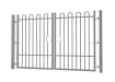 2.0m high x 4.0m Wide EnviroRail® Bow Top Double Leaf Gate – Grey