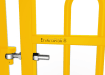 Close up of the EnviroRail® hinge and gate - Yellow Finish