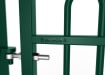 Close up of the EnviroRail® hinge and gate - Green Finish