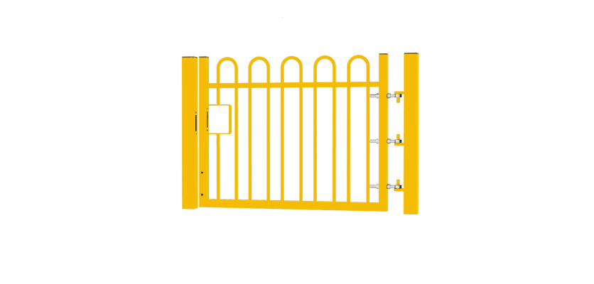 1.0m high x 1.2m Wide EnviroRail® Bow Top Single Leaf Gate – Yellow