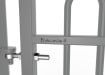 Close up of the EnviroRail® branding on gate - Grey Finish