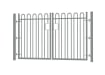 1.8m high x 5.0m Wide EnviroRail® Bow Top Double Leaf Gate – Grey