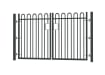 1.5m high x 5.0m Wide EnviroRail® Bow Top Double Leaf Gate – Black