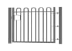 1.5m high x 1.2m Wide EnviroRail® Bow Top Single Leaf Gate – Grey