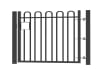 1.5m high x 1.5m Wide EnviroRail® Bow Top Single Leaf Gate – Black