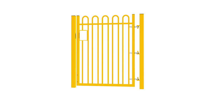 1.5m high x 2.0m Wide EnviroRail® Bow Top Single Leaf Gate – Yellow