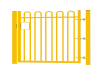 1.5m high x 2.0m Wide EnviroRail® Bow Top Single Leaf Gate – Yellow