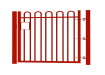 1.8m high x 2.5m Wide EnviroRail® Bow Top Single Leaf Gate – Red