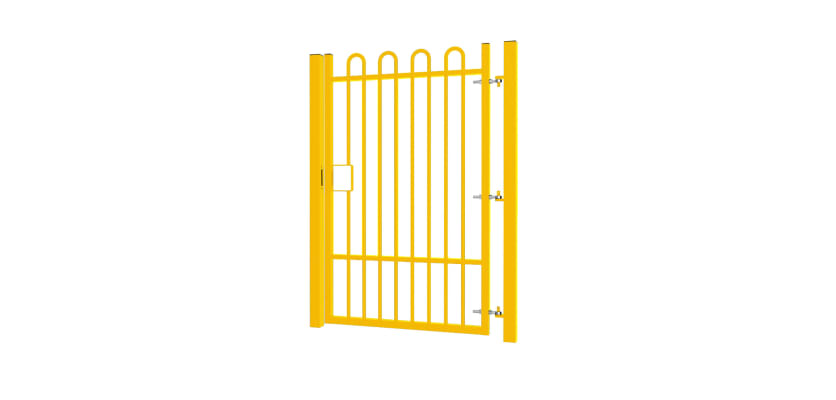2.0m high x 1.0m Wide EnviroRail® Bow Top Single Leaf Gate – Yellow