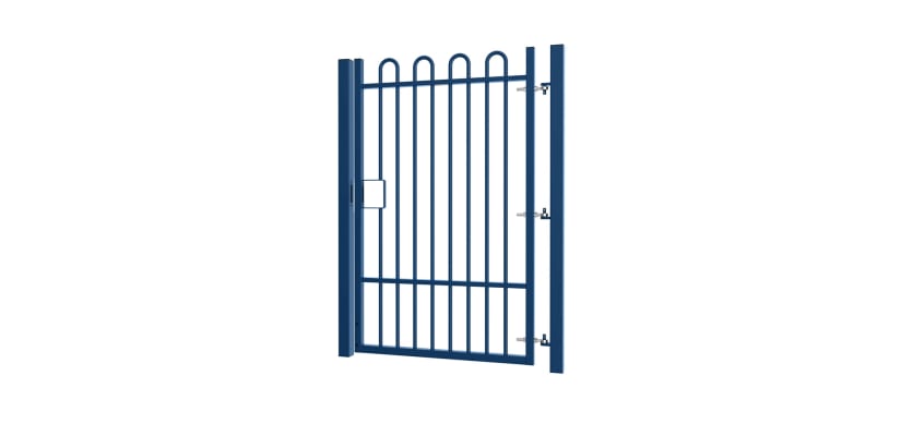 2.0m high x 1.0m Wide EnviroRail® Bow Top Single Leaf Gate – Blue