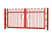 0.9m high x 4.0m Wide EnviroRail® Bow Top Double Leaf Gate – Red