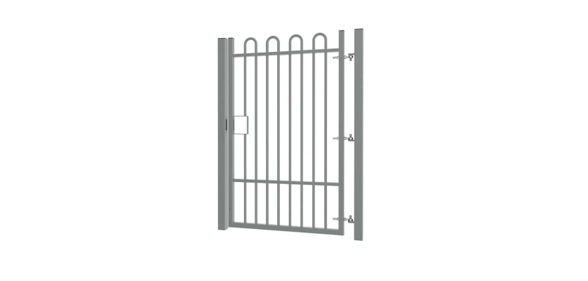 2.4m high x 3.0m Wide EnviroRail® Bow Top Single Leaf Gate – Grey