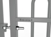 Close up of the EnviroRail® branding on gate - Grey Finish
