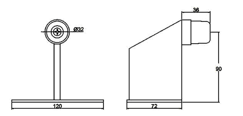 Gate Stop Floor Mounted drawing