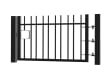 A 0.9m x 1.0m EnviroRail Single Leaf Vertical Bar Railing Gate - Black