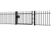 EnviroRail® Vertical Bar Railing Gate installed in row of railings