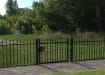EnviroRail® Black Vertical Bar Single Leaf Gate Kit installed in field