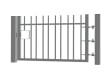 1.0m High x 2.5m Wide EnviroRail® Vertical Bar Single Leaf Gate Kit in Grey