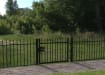 EnviroRail® Black Vertical Bar Single Leaf Gate Kit installed in field