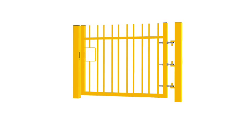 1.2m High x 2.0m Wide EnviroRail® Vertical Bar Single Leaf Gate Kit - Yellow