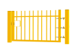 1.2m High x 2.5m Wide EnviroRail® Vertical Bar Single Leaf Gate Kit in Yellow