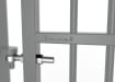 Close up of the EnviroRail® hinge and gate - Grey Finish