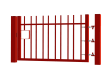 1.2m High x 2.5m Wide EnviroRail® Vertical Bar Single Leaf Gate Kit in Red