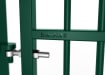 Close up of the EnviroRail® hinge and gate - Green Finish
