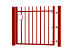 1.5m High x 2.0m Wide EnviroRail® Vertical Bar Single Leaf Gate Kit in Red
