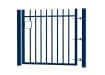1.5m High x 2.0m Wide EnviroRail® Vertical Bar Single Leaf Gate Kit in Blue