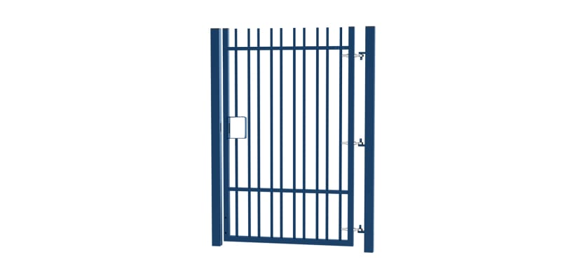 2.0m High x 1.0m Wide EnviroRail® Vertical Bar Single Leaf Gate Kit - Blue