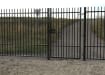 EnviroRail® Black Vertical Bar Single Leaf Gate Kit installed in field