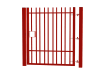 2.0m High x 2.5m Wide EnviroRail® Vertical Bar Single Leaf Gate Kit in Red