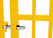 Close up of the EnviroRail® hinge and gate - Yellow