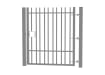 2.4m High x 1.2m Wide EnviroRail® Vertical Bar Single Leaf Gate Kit in Grey