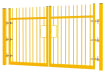 1.8m High x 3.0m Wide EnviroRail® Vertical Bar Double Leaf Gate Kit in Yellow