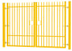 2.0m High x 3.0m Wide EnviroRail® Vertical Bar Double Leaf Gate Kit in Yellow