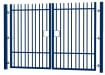 2.0m High x 3.0m Wide EnviroRail® Vertical Bar Double Leaf Gate Kit in Blue