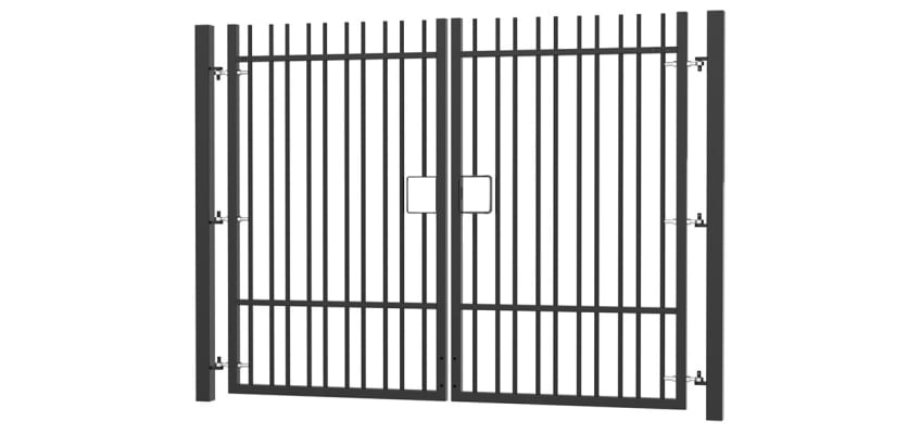 2.4m High x 3.0m Wide EnviroRail® Vertical Bar Double Leaf Gate Kit