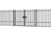 EnviroRail® Vertical Bar Railing Gate installed in row of railings