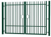2.4m High x 6.0m Wide EnviroRail® Vertical Bar Double Leaf Gate Kit in Green