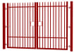 2.4m High x 6.0m Wide EnviroRail® Vertical Bar Double Leaf Gate Kit in Red