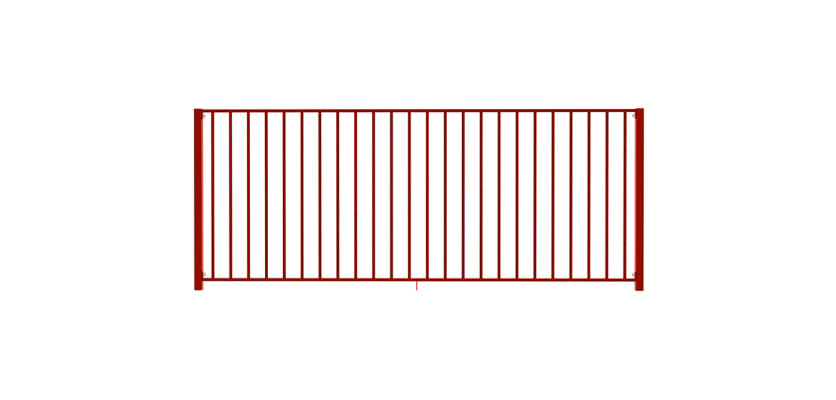 0.9m High EnviroRail® Flat Top Railing Bay in Red