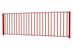 EnviroRail® Flat Top Railing Bay in Red angled slightly 