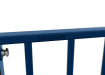 Close up of the EnviroRail® logo on a railing bay - Blue