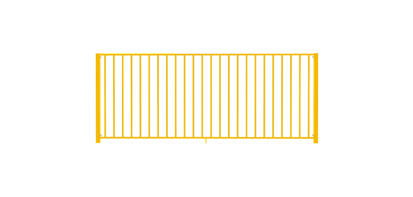 1.0m High EnviroRail® Flat Top Railing Bay in Yellow