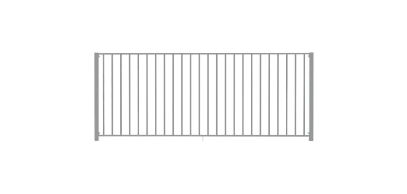 1.0m High EnviroRail® Flat Top Railing Bay in Grey