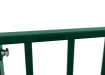 Close up of the EnviroRail® logo on a railing bay - Green